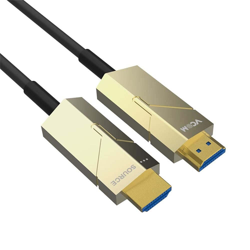 VCOM D3742P‑40.0 40 m Siyah Aktif Optik HDMI 2.0 (HDCP 2.2, 4K HDR 60 Hz) Altın Kaplama HDMI‑Erkek / HDMI‑Erkek Kablo