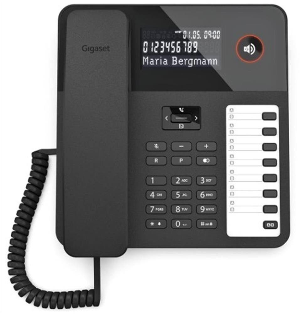 Gigaset DESK 600 LCD Ekranlı ve Hızlı Arama Tuşlu Siyah Masaüstü Kablolu Telefon
