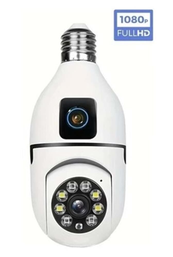 O-Kam 4046 2MP + 2MP Çift Lensli 360° Panoramik Akıllı Wi-Fi Ampul Güvenlik Kamerası