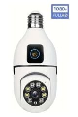 O-Kam 4046 2MP + 2MP Çift Lensli 360° Panoramik Akıllı Wi-Fi Ampul Güvenlik Kamerası