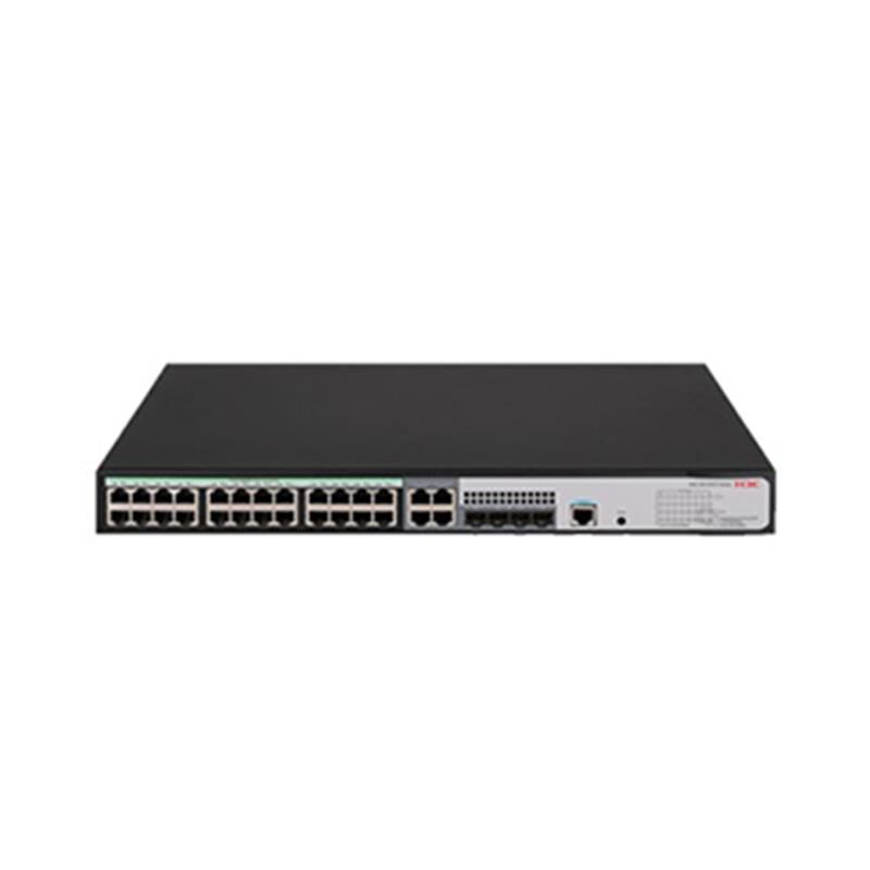 H3C 9801A40V S5120V3‑28P‑HPWR‑LI 24×10/100/1000 Gigabit PoE+ Port 370 W + 4×1 G SFP + 4×GE Combo Port 1×Console Port Yönetilebilir Rackmount Switch