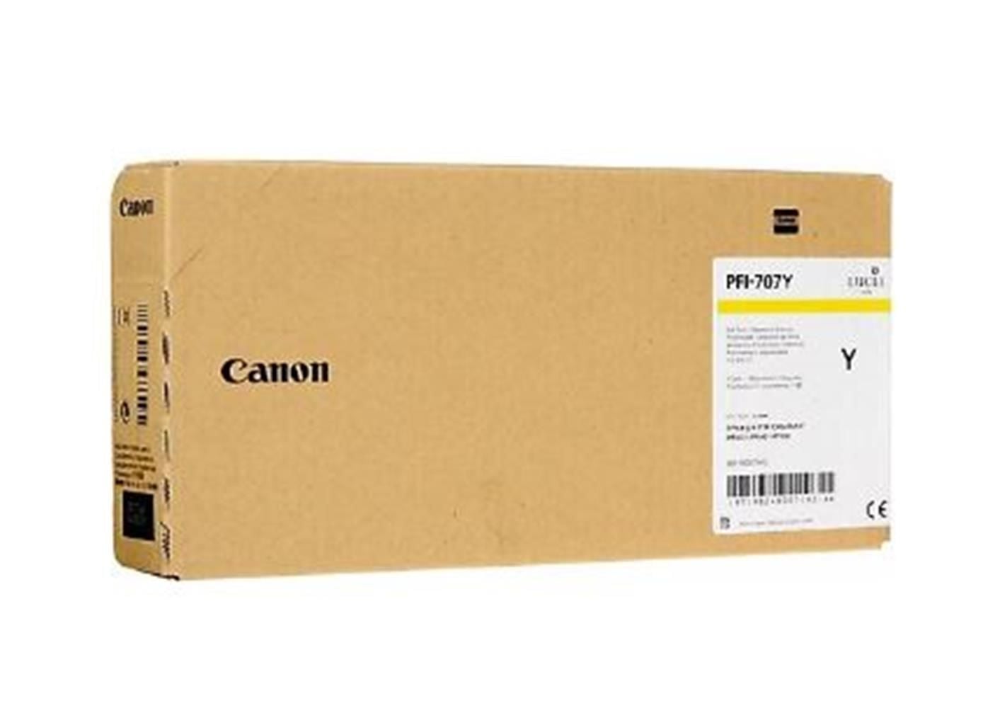 Canon PFI-707Y Sarı (Yellow) 700ml Geniş Format Plotter Mürekkep Kartuşu