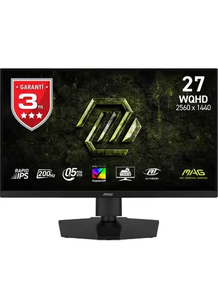 MSI 27'' MAG 274QPF E20 Flat RAPID IPS 0.5ms FreeSync Premium Pivot Siyah WQHD Monitör