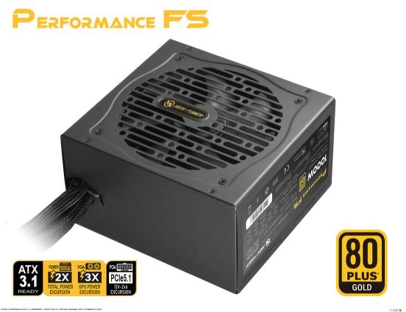 High Power Performance ATX 3.1 1000W 80+ GOLD PCIe 5.1 HP1‑S21000GD‑F12S Intel ATX 3.1 Uyumlu 12 cm Fan 1000W Aktif PFC Taiwanese Kondansatörlü Güç Kaynağı