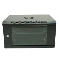 Racksan ML-6407S 7U Duvar Tipi Siyah Kabinet (350x530x400 mm Raf + Fan + Priz Dahil Set)