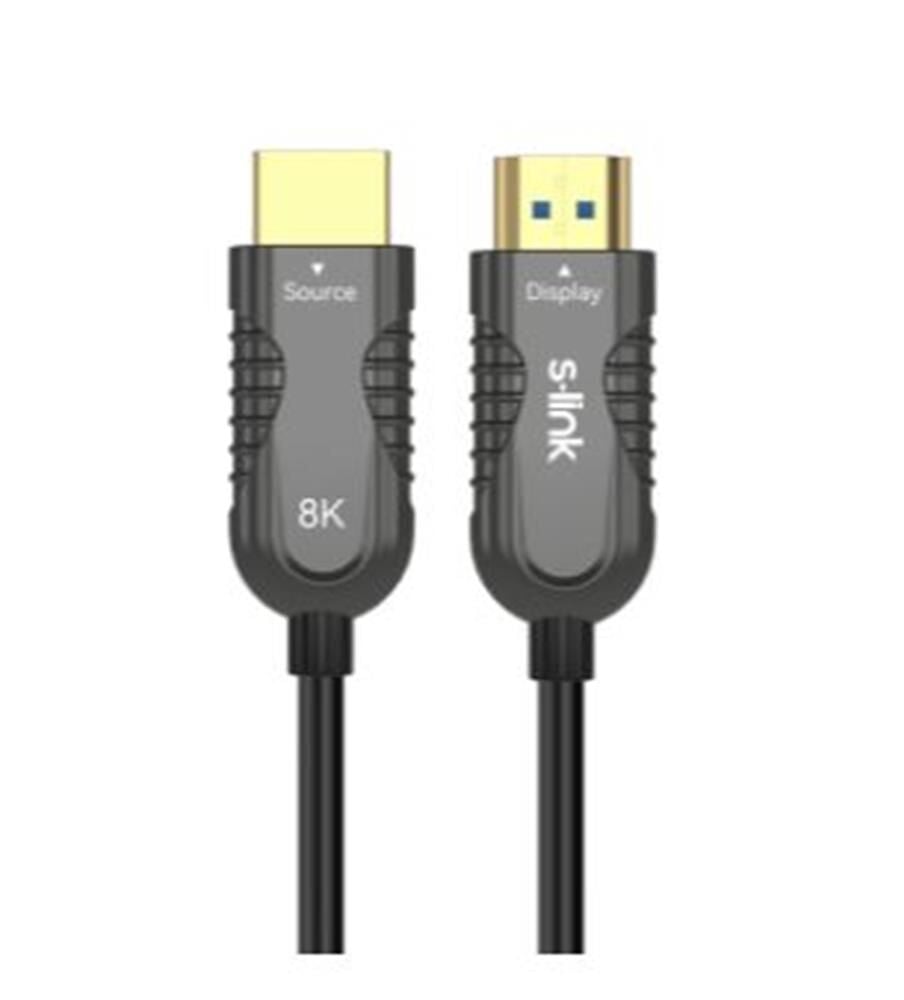S-link SL-HM8K050 HDMI TO HDMI 50m v2.1 8K60 HZ 4K 120HZ Fiber Kablo