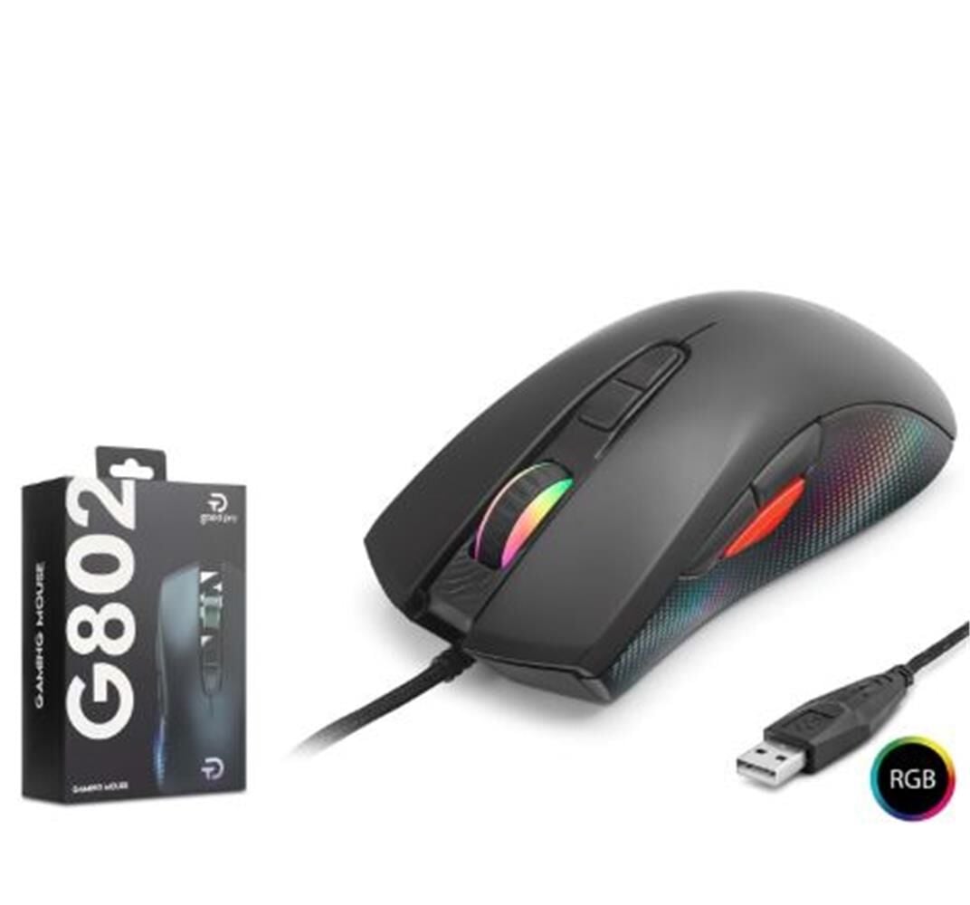 GOOD PRO G802 RGB Gaming Mouse 7200 DPI 8 Tuş 1000Hz Siyah