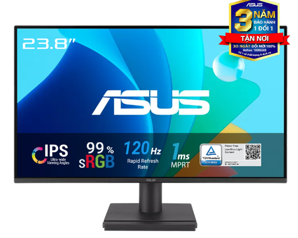 Asus VA249HG 23.8'' IPS 1ms 120Hz 1920x1080 Full HD 1xHDMI 1xVGA Flicker-Free Çerçevesiz VESA Siyah Monitör