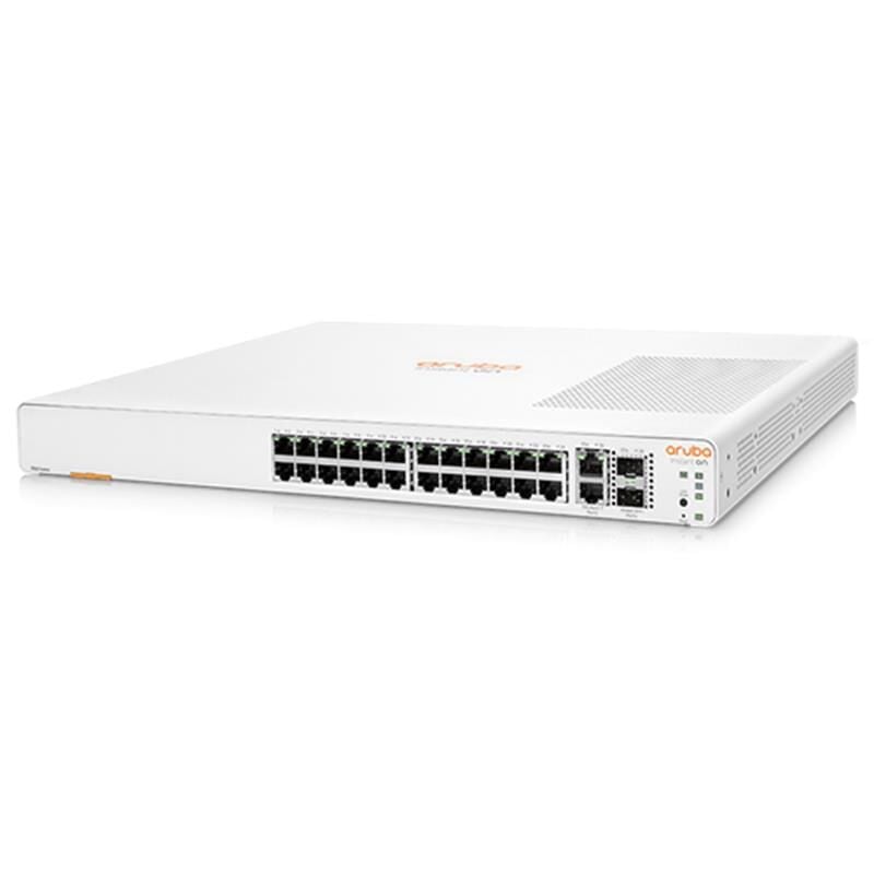 HPE Aruba Instant On 1960 JL807A 24×10/100/1000 Mbps PoE+ + 2×10 GbE SFP+ + 2×10 GBASE-T Uplink L2+ Rackmount Switch 370 W PoE