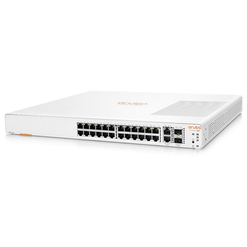 HPE Aruba Instant On 1960 JL807A 24×10/100/1000 Mbps PoE+ + 2×10 GbE SFP+ + 2×10 GBASE-T Uplink L2+ Rackmount Switch 370 W PoE