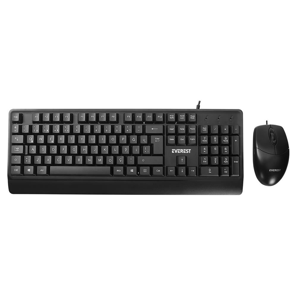 Everest KM-619 Siyah USB Q Standart Klavye + Mouse Set