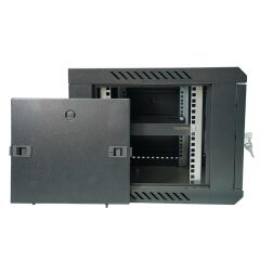 Racksan MT-6607S 7U Duvar Tipi Siyah Kabinet (350x600x600 mm Raf + Fan + Priz Dahil Set)