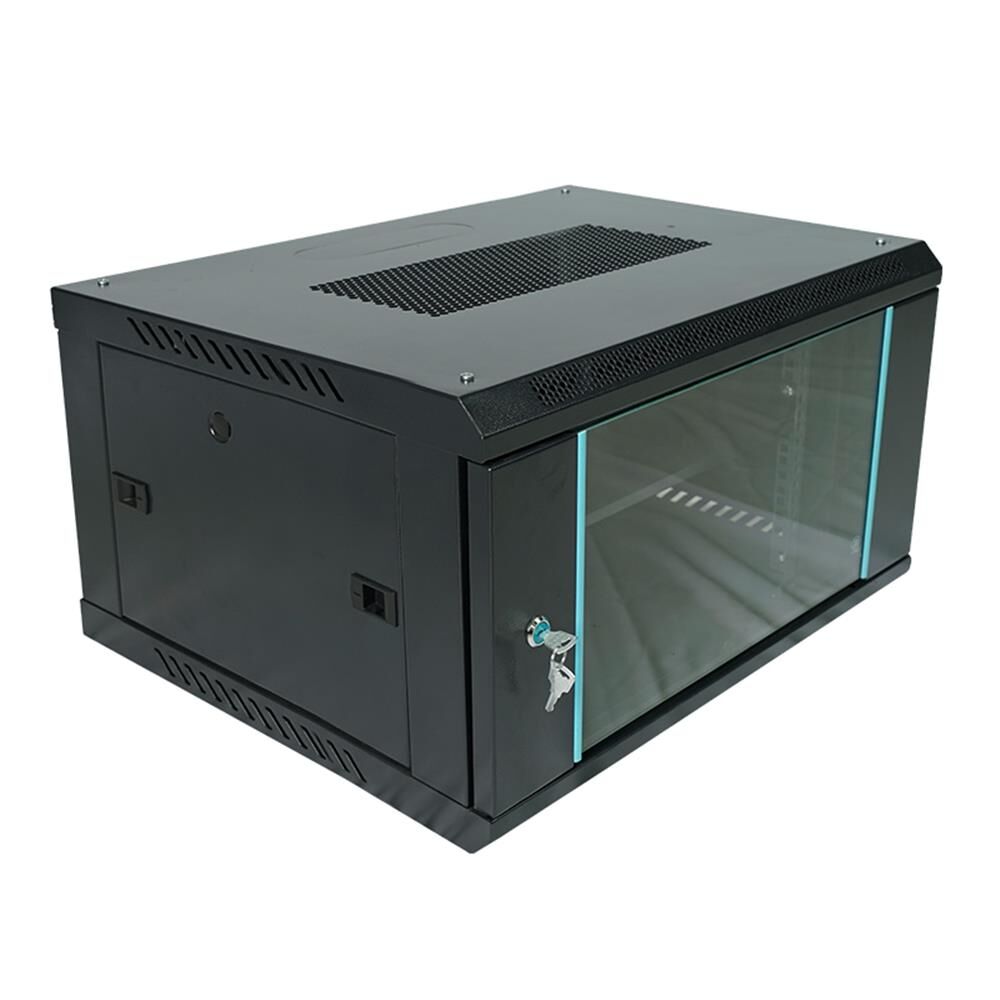 Racksan MT-6607S 7U Duvar Tipi Siyah Kabinet (350x600x600 mm Raf + Fan + Priz Dahil Set)