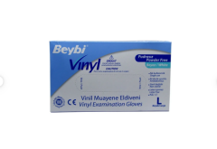 Beybi Vinil Pudrasız Eldiven Large (L) Tek Kullanımlık Muayene ve Hijyen Eldiveni