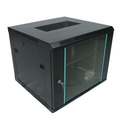 Racksan MT-6609S 9U Duvar Tipi Siyah Kabinet (500x600x600 mm Raf + Fan + Priz Dahil Set)