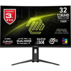 MSI 32'' MAG 321CUPDF Curved 1500R VA 0.5ms (GTG) FreeSync UHD Monitör