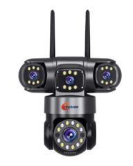 OKam Esvision ES-5904 4MP+4MP 4 Lensli Akıllı Wi-Fi PTZ Dış Mekan Güvenlik Kamerası (Dört Ekranlı)
