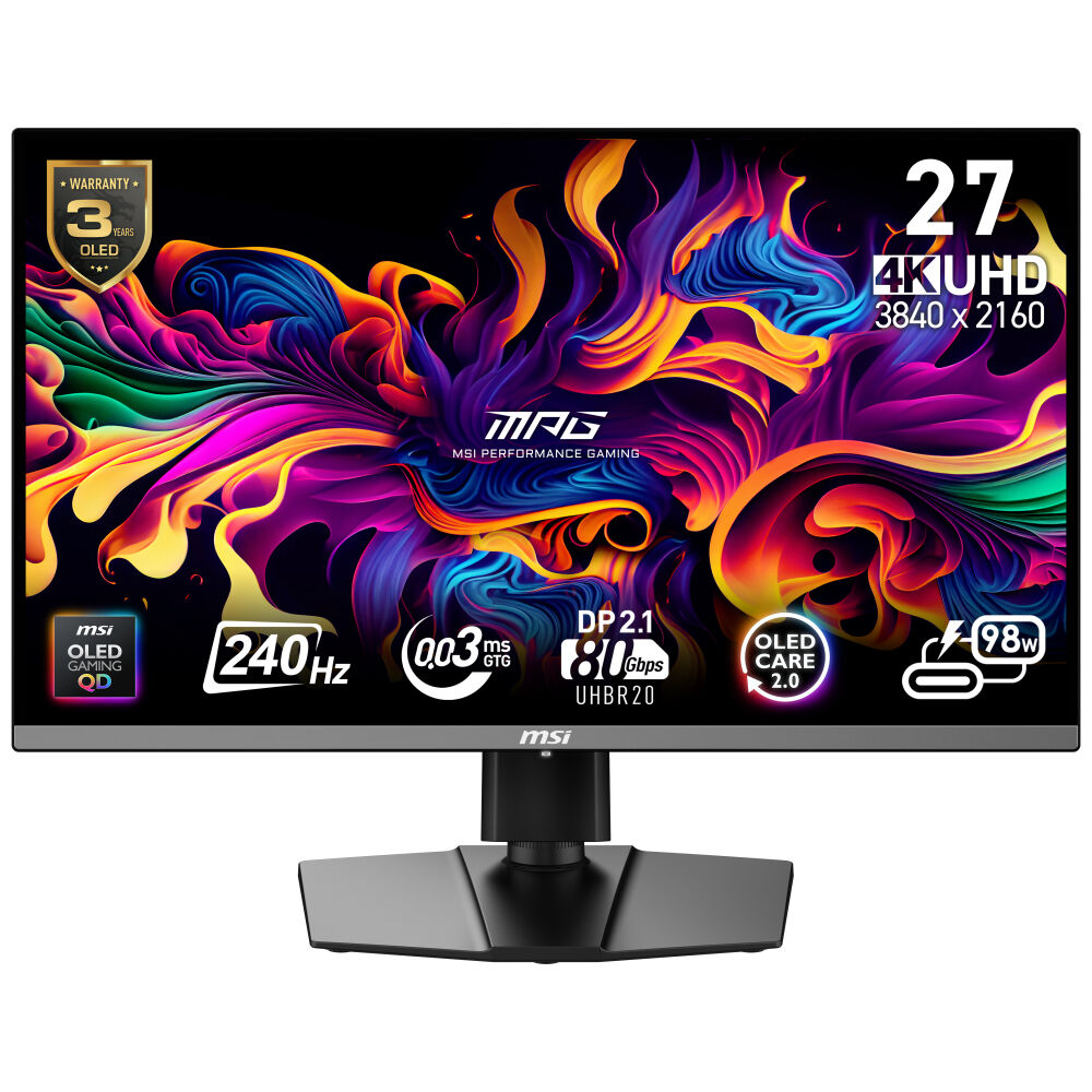MSI 26.5'' MPG 272URX QD-OLED Curved 0.03ms G-Sync Siyah UHD Monitör