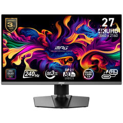 MSI 26.5'' MPG 272URX QD-OLED Curved 0.03ms G-Sync Siyah UHD Monitör
