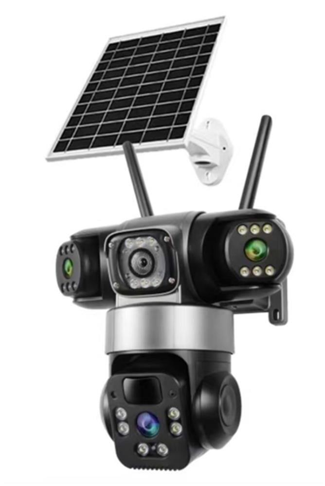 O-KAM 6040 9MP 4K Ultra HD Üç Lensli Güneş Panelli (Solar) Kablosuz Wi-Fi PTZ Güvenlik Kamerası