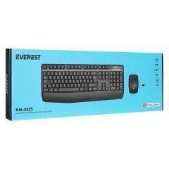 Everest KM-3335 Siyah 2 in 1 Kablosuz Q Multimedia Klavye + Mouse Set