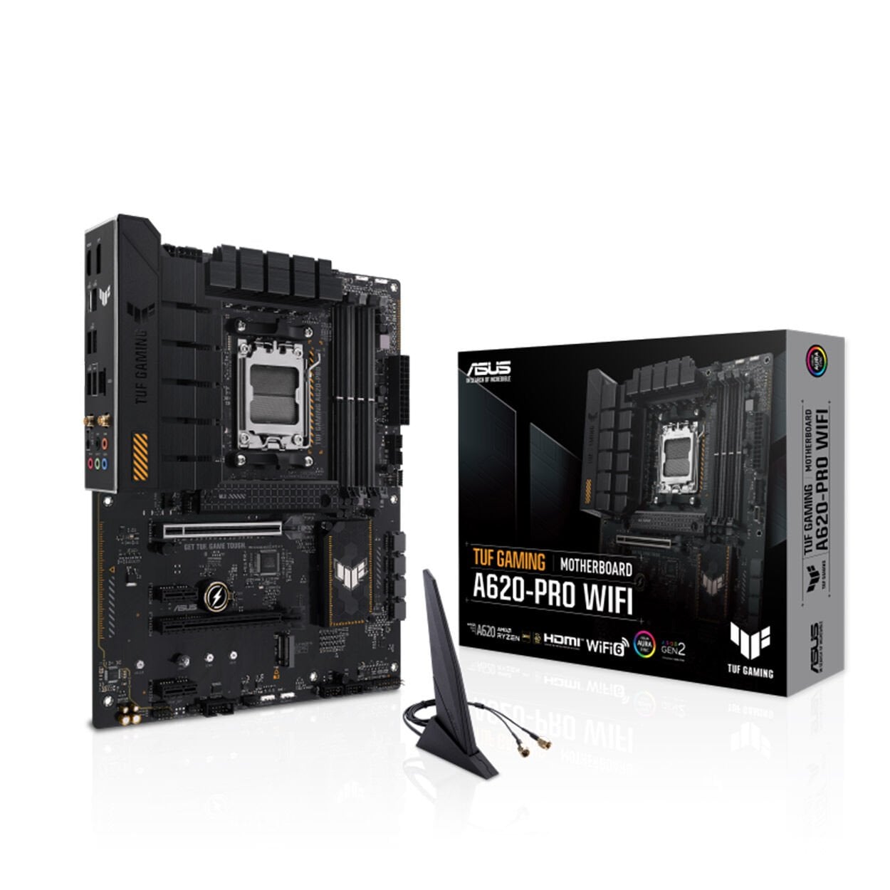 Asus TUF GAMING A620-PRO WIFI AMD A620 AM5 DDR5 6400MHz (OC) Çift M.2 Wi-Fi 6 Bluetooth ATX Anakart