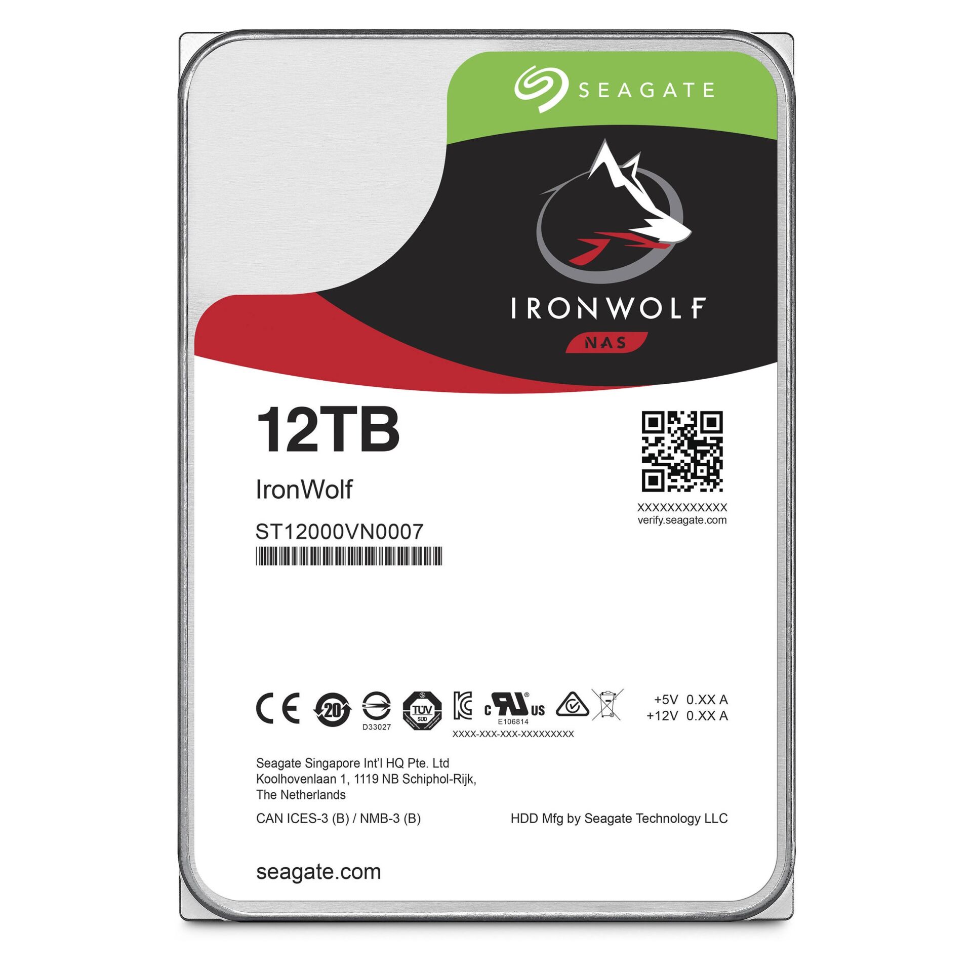 Seagate IronWolf 12TB 3.5'' 7200RPM 256MB SATA 6Gb/s 7/24 NAS Hard Disk (1-8 Bay NAS Uyumlu)