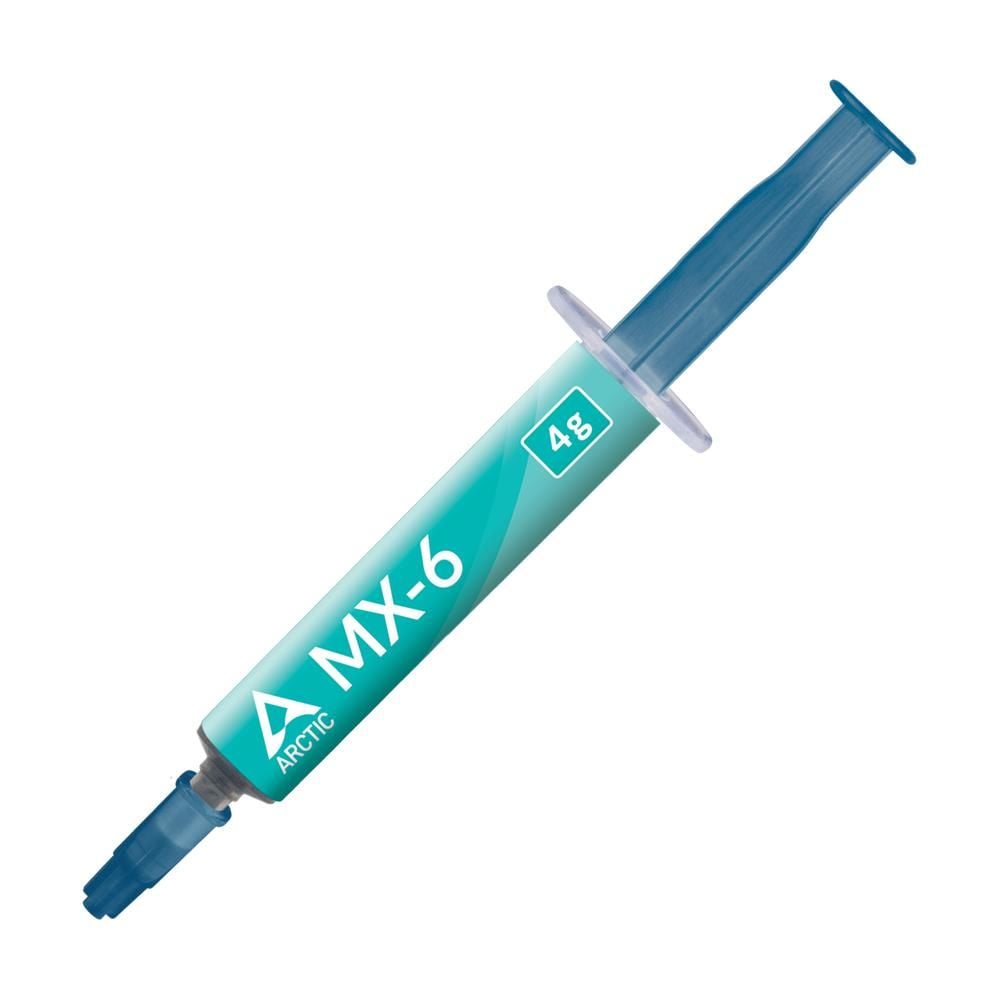 ARCTIC ARCTCP00080A MX‑6 4 g Karbon Dolgulu Yüksek Performanslı Termal Macun – 45 000 Poise Viskozite, 7.5 W/m·K, -50–150 °C, Elektriksel Olarak İzole, Doğrudan Uygulama
