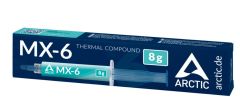 ARCTIC MX‑6 ACTCP00081A Ultimate Performance 8 g Karbon Dolgulu Termal Macun — 2.6 g/cm³, 45 000 Poise, -50 °C / +150 °C, 1.8×10¹² Ω‑cm, Free of Liquid Metal, Genuine Authenticity Check