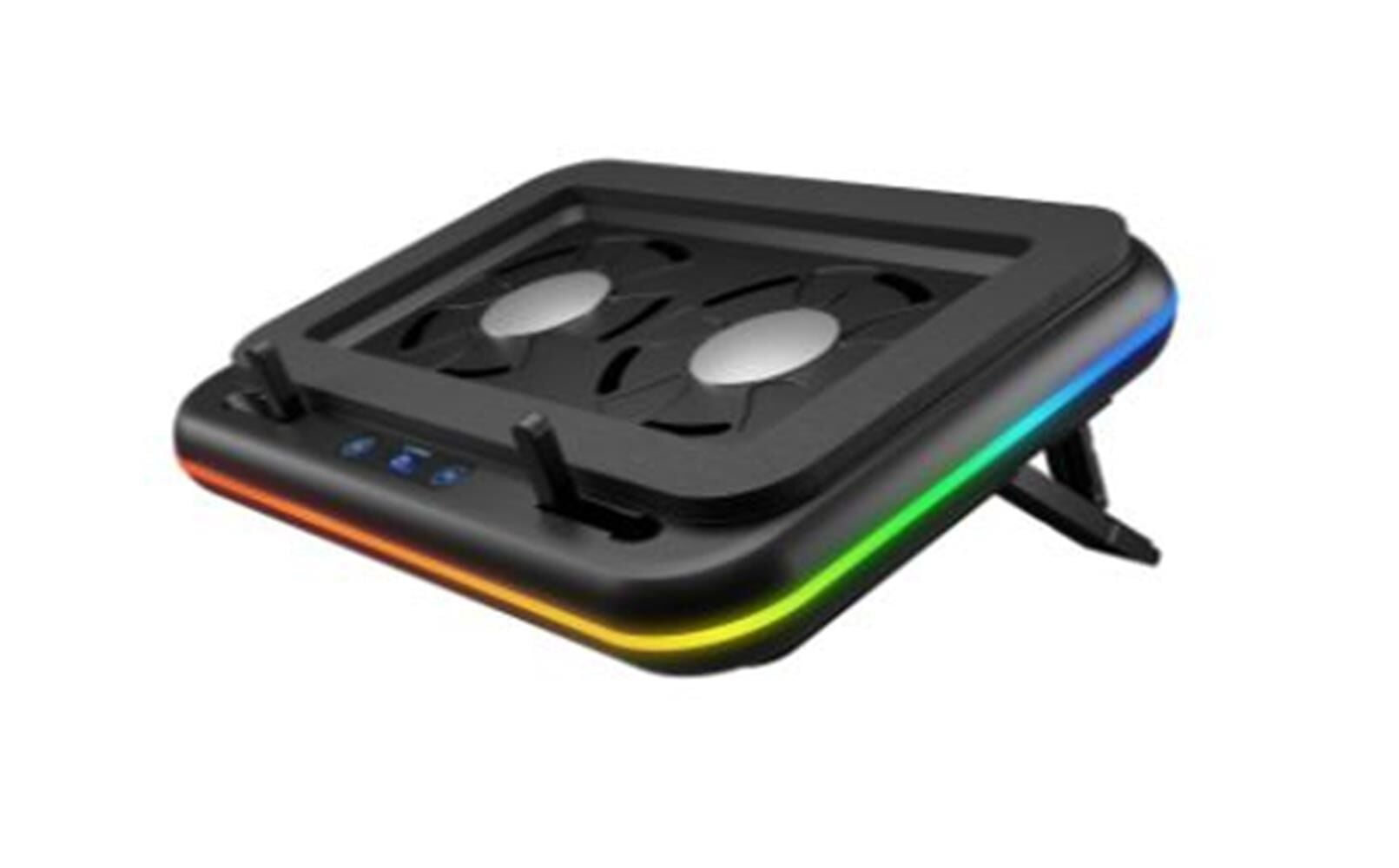 Rampage S55 Angel Siyah 5 Mod RGB 120mm 2 Fanlı 14-17 Led Ekranlı Notebook Soğutucu Stand