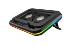 Rampage S55 Angel Siyah 5 Mod RGB 120mm 2 Fanlı 14-17 Led Ekranlı Notebook Soğutucu Stand