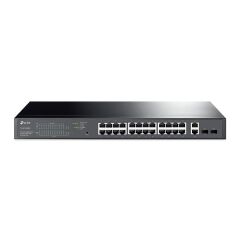 TP‑LINK TL‑SG1428PE 24x Gigabit PoE+ (802.3af/at) + 2x Gigabit RJ45 + 2x Gigabit SFP Uplink, 250 W Toplam PoE Gücü, Yönetilebilir Easy‑Smart Rackmount Switch