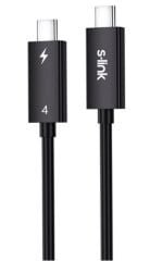 S-link SL-TC401 Thunderbolt 4.0 1m 8k 60Hz PD100W TypeC to TypeC 40Gbps Hızlı Data Kablosu