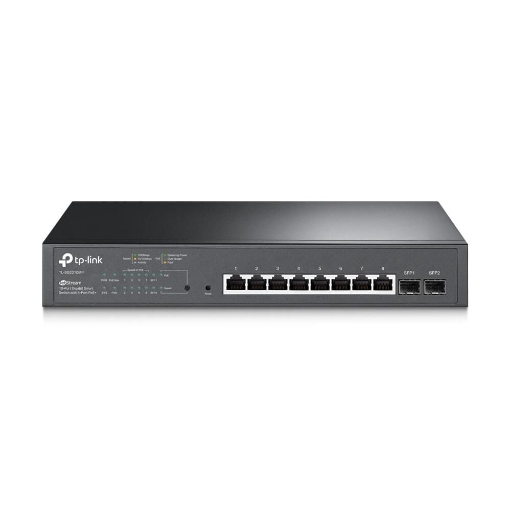 TP-LINK Omada TL-SG2210MP 8 Port Gigabit + 2xGigabit SFP Uplink Yönetilebilir 150W PoE Rackmount Switch