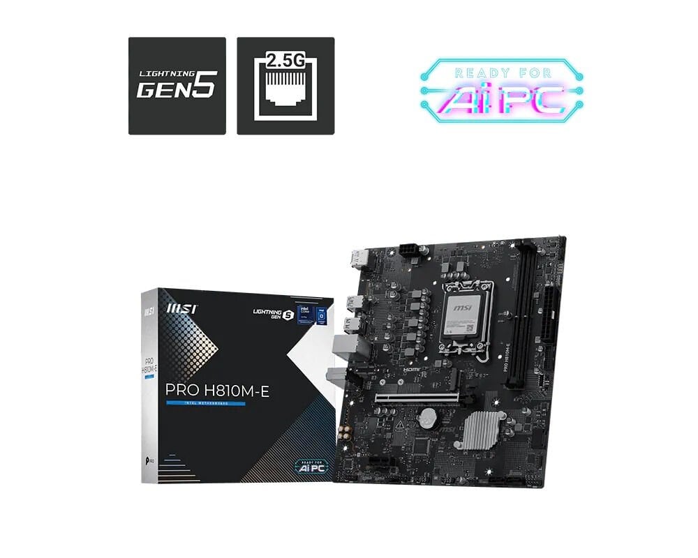 MSI PRO H810M-E DDR5 6400MHz (OC) M.2 mATX 1851P
