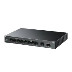 TP-LINK LS1210GP 8 Port Gigabit + 1xRJ45 / 1xSFP Uplink 61W 250 Metre PoE Mesafesi Metal Kasa Switch