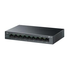 TP-LINK LS109P 8 Port 10/100Mbps + 1 Port RJ45 Uplink 63W 250 Metre PoE Mesafesi Metal Kasa Switch