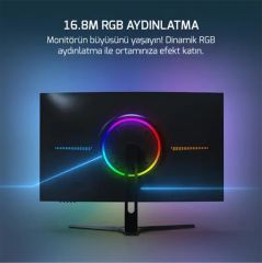 GamePower 27'' Vivid F20 1500R Curved RGB 100Hz 1ms FHD VA Panel 2x2W Speaker Gaming Monitör