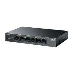 TP-LINK LS106LP 4 Port 10/100Mbps + 2 Port RJ45 Uplink 41W 250 Metre PoE Mesafesi Metal Kasa Switch