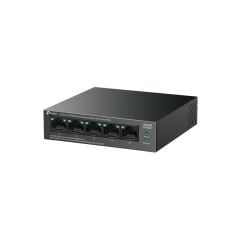 TP-LINK LS105LP 4×10/100 PoE+ + 1×10/100 Uplink, 41W PoE, 250m Extend Mode, Metal Kasa Switch – Yönetilemez