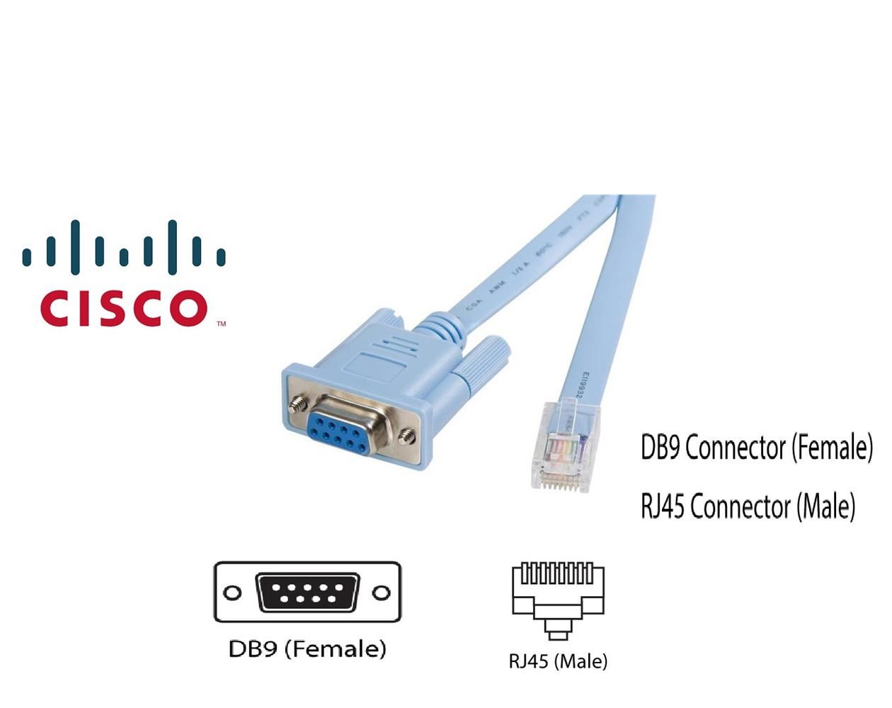 Cisco CAB-CONSOLE-RJ45 RJ45 ve DB9F Konsol Kablosu