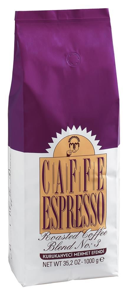 Kurukahveci Mehmet Efendi Cafe Espresso No:3 Çekirdek Kahve 1000 g (1 kg)