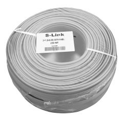 S-link SL-CT2250 2+1 2x0.50 mm² + 16x0.18 mm² CCD Koaksiyel Folyolu Lüks 210 Metre CCTV Kablo