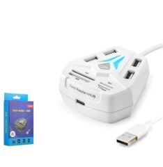 Hadron A068W USB 2.0 Combo Hub ve Kart Okuyucu 8 Port Beyaz