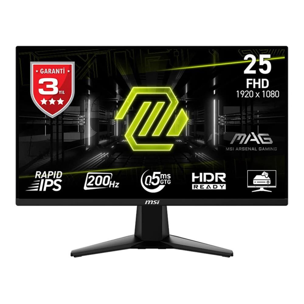 MSI MAG 255F E20 24.5'' 200Hz 0.5ms (GtG) FHD Rapid IPS FreeSync Premium Gaming Monitör