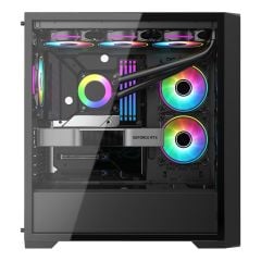 Frisby FC‑9445G DYNAMIC Gaming Kasa 850W 80+ Bronze PSU 4×120 mm Double Slim Ring RGB Fan Temperli Cam Mesh USB 3.0 ATX Mid‑Tower Siyah Kasa