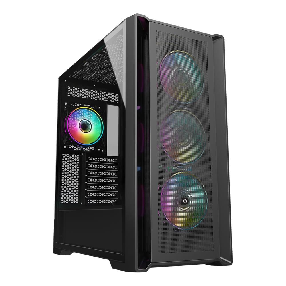 Frisby FC‑9445G DYNAMIC Gaming Kasa 850W 80+ Bronze PSU 4×120 mm Double Slim Ring RGB Fan Temperli Cam Mesh USB 3.0 ATX Mid‑Tower Siyah Kasa