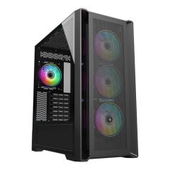 Frisby FC‑9445G DYNAMIC Gaming Kasa 850W 80+ Bronze PSU 4×120 mm Double Slim Ring RGB Fan Temperli Cam Mesh USB 3.0 ATX Mid‑Tower Siyah Kasa