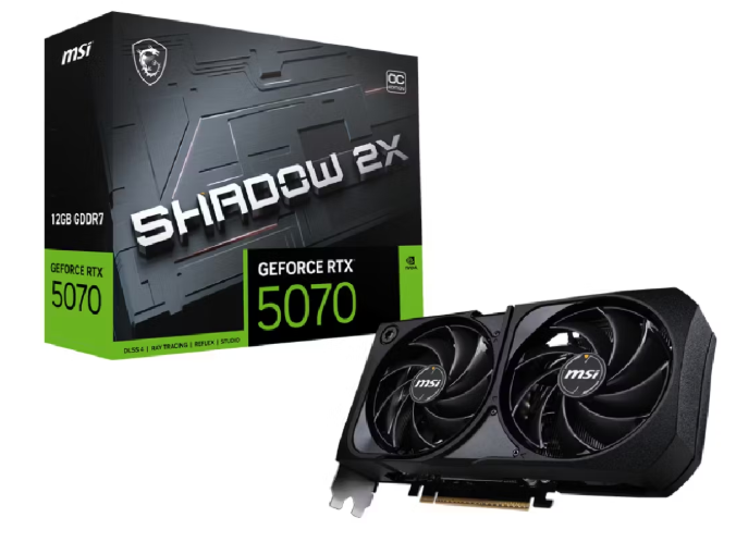 MSI GeForce RTX 5070 12G SHADOW 2X OC 12GB GDDR7 192-Bit Ekran Kartı