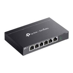 TP‑LINK Omada DS106P 4 × 10/100 PoE+ + 2 × 10/100 Uplink, 67 W, 250 m Extend Mode, Metal Kasa, Yönetilemez